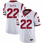 USC Trojans 22 Justin Davis White College Football Jersey Dzhi,baseball caps,new era cap wholesale,wholesale hats
